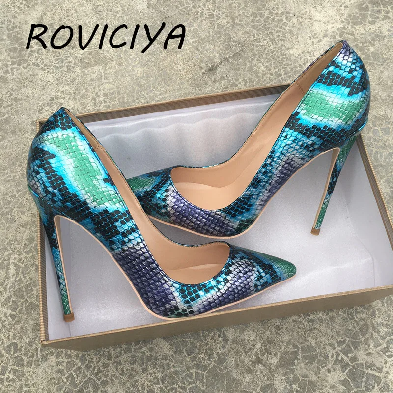 Women Shoes Pumps High-Heels ROVICIYA 12cm Ladies Shallow Fashion QP050 Mixing-Dress