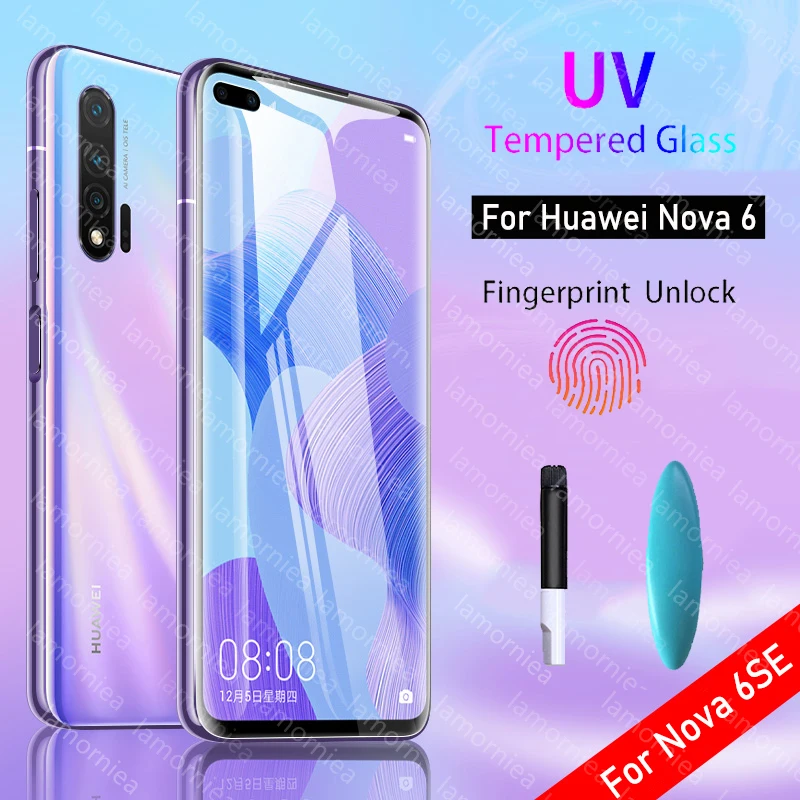 

UV Liquid Glue Glass for Huawei Nova 5T 6 6SE Glass Screen Protector For Huawei Nova 5 5T 5Z 5i 6 Honor V30 Pro Protective Glass