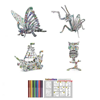 

3D Three-dimensional Jigsaw Puzzle Children's Puzzle DIY Handmade Graffiti Toys Kit Christmas Gift JS22