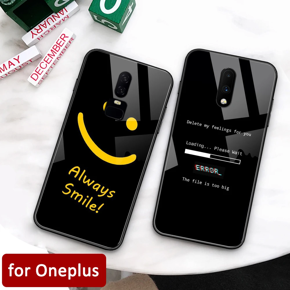 

Quotes Case for Oneplus 7 pro Glass back cover case Oneplus 6t coque for Oneplus 1+ 5 6 Oneplus 6 6t 7 pro