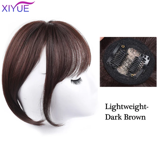 Black/Light Brown Clip In Hair Bangs Hairpiece Accessories Synthetic Fake Bangs Clip In Hair Extensions Clip In Hair Pieces BF04-4-33