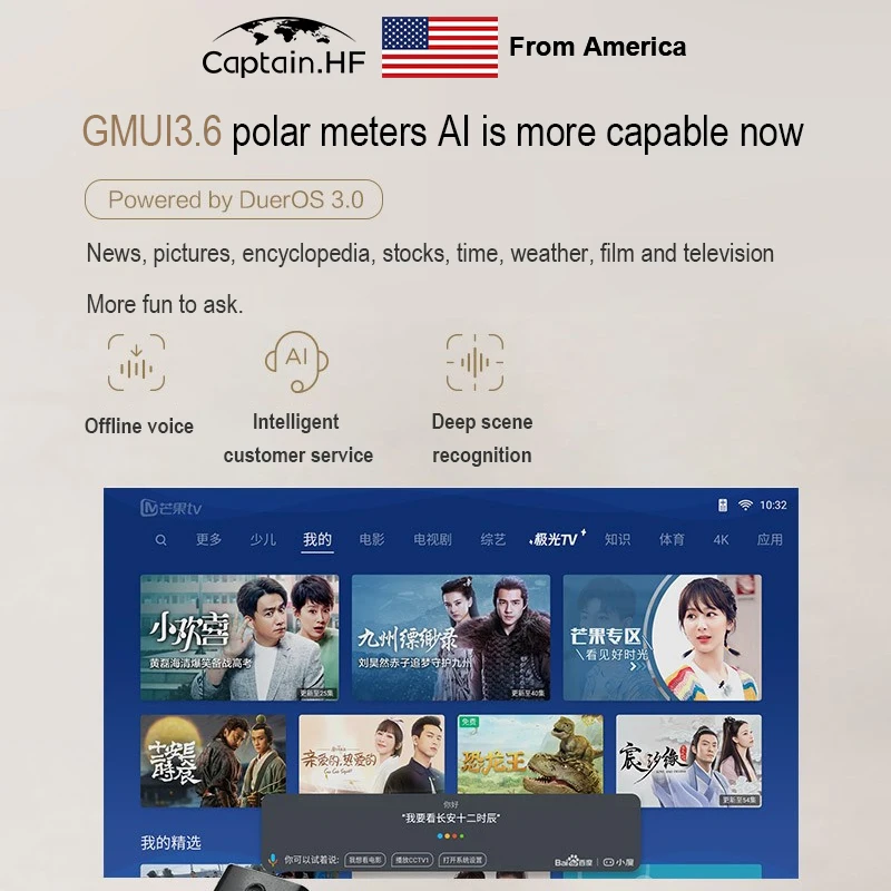 US Captain H3 проектор домашний Full HD 1900 ANSI lumens поддержка 4K Android WIFI Bluetooth подключение по