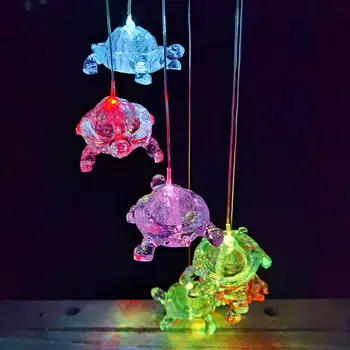 

outdoor LED solar light Solar Turtles Hanging Lamp Wind Chime Pendant Light IP44 Mixcolor Slow Flashing