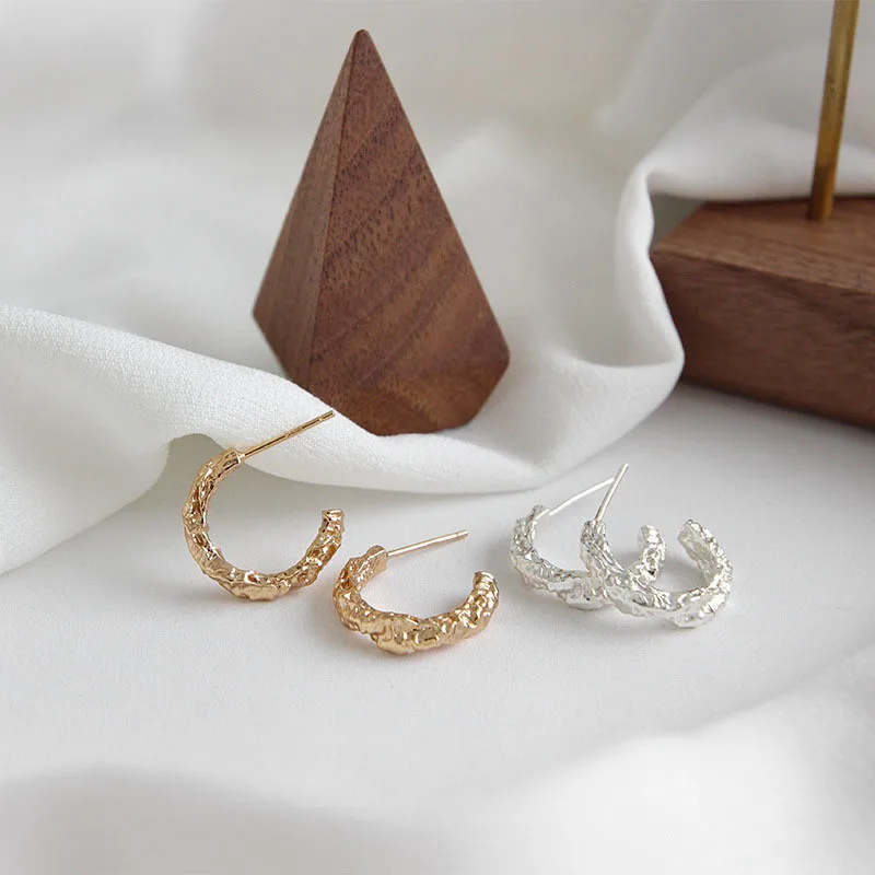 

925 Sterling Silver earrings for woman Champaign Gold Stud Earring Fine Jewelry Bijoux Argent 925 Massif Pour Femme Kupe