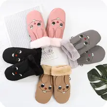 Детские Мультяшные перчатки для мальчиков и девочек, зимние ветрозащитные водонепроницаемые лыжные перчатки