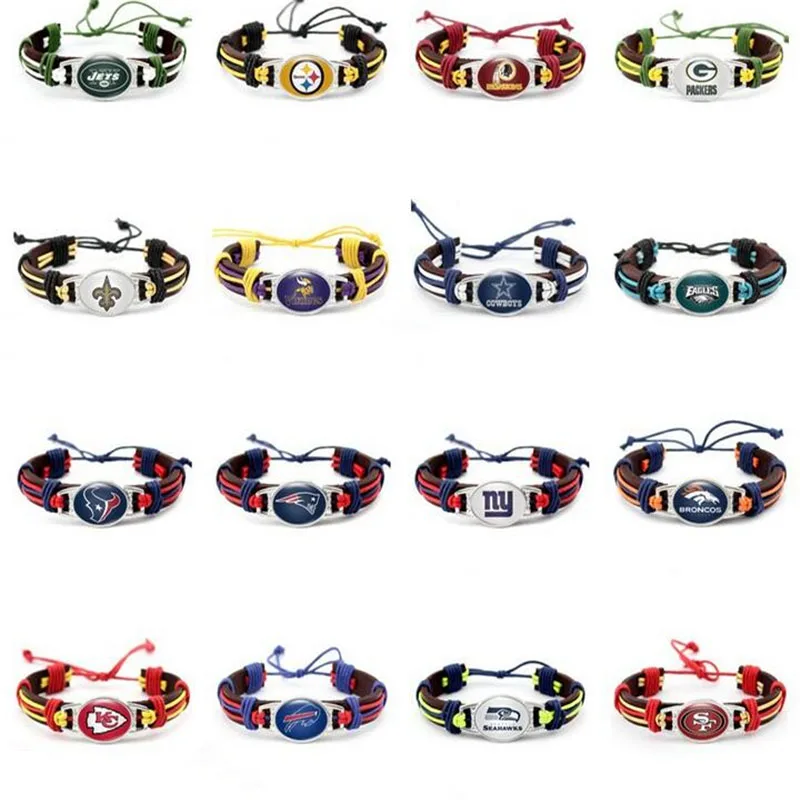 Регулируемый кожаный браслет с изображением национальной лиги Западной