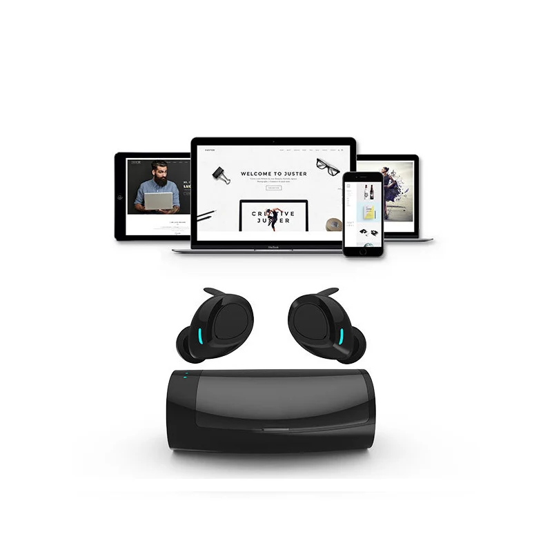 1 пара мини беспроводной 4000 мАч в ухо стерео Bluetooth 5,0 беспроводные наушники гарнитура Handfree Голосовое управление