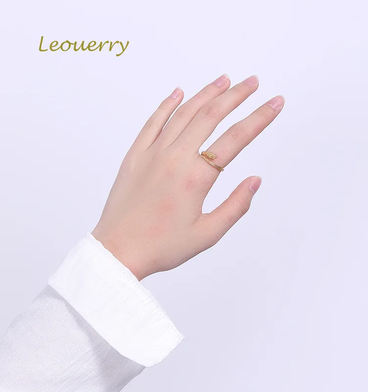Leouerry, 925 пробы, серебряное, винтажное, змеиное, Открытое кольцо, золото, серебро, модное, индивидуальное, пара колец, для женщин, мужчин, дикое, Серебряное ювелирное изделие