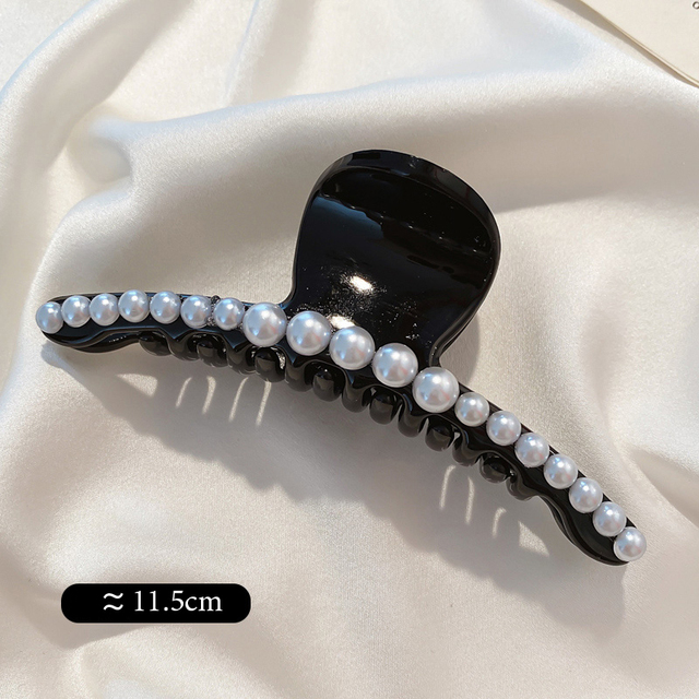 Pearl Hair Claw For Women Ladies Makeup Hair Barrettes Hair Accessories Korean Cross Crab Hair Clip Fashion Girl Headwear