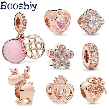 

Boosbiy 1pc European Style Personality Charm Heart Crown Beads Fit Brand Bracelet & Necklace DIY Women Jewelry Accessories