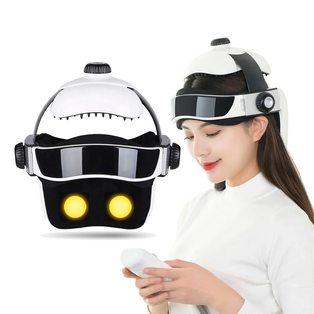 

Electric Head Massager Air Compression Massage Helmet with Soothing Music Air Pressure Neck MassageRelieve Stress Pain Headache
