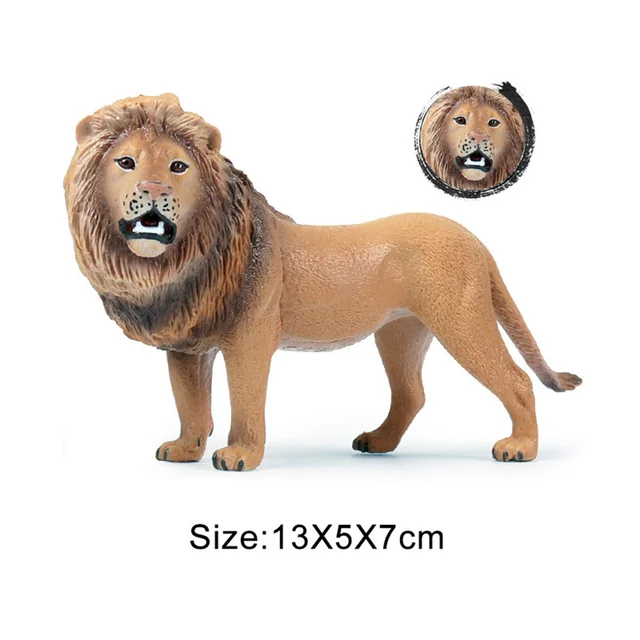 Newest  Africa Lion Lioness Pups Family Animal Figure Collectible Toys Wild Animal Action Figures Kids Plastic Cement Toys 5