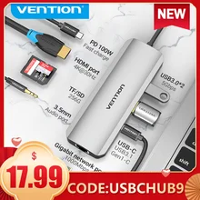 Vention USB C Hub USB Type C 3,1 до 4K HDMI RJ45 PD USB 3,0 OTG адаптер док-станция для MacBook Air Pro 2020 Huawei Mate 30 PC USB HUB