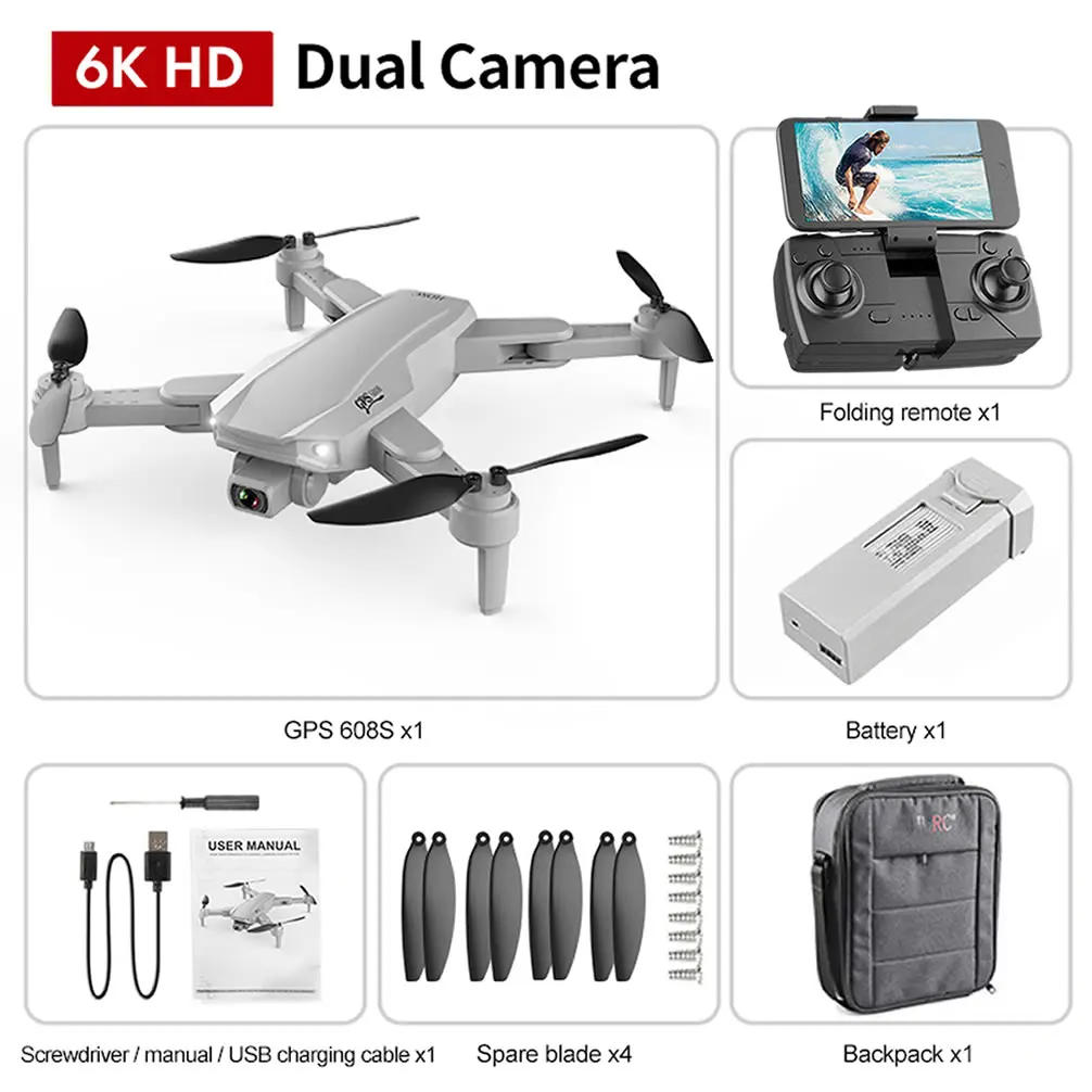 GPS 6K RC Drone UAV with HD Camera Aerial Photography Remote Control Helicopter Quadcopter Aircraft High Quality 3km Flying Dron camera quadcopter drone with camera and remote control RC Quadcopter
