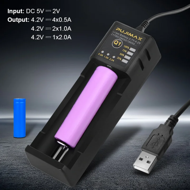 Battery Charger 18650 26650 21700 14500 26500 22650 Li-ion Rechargeable Smart Adjustable current