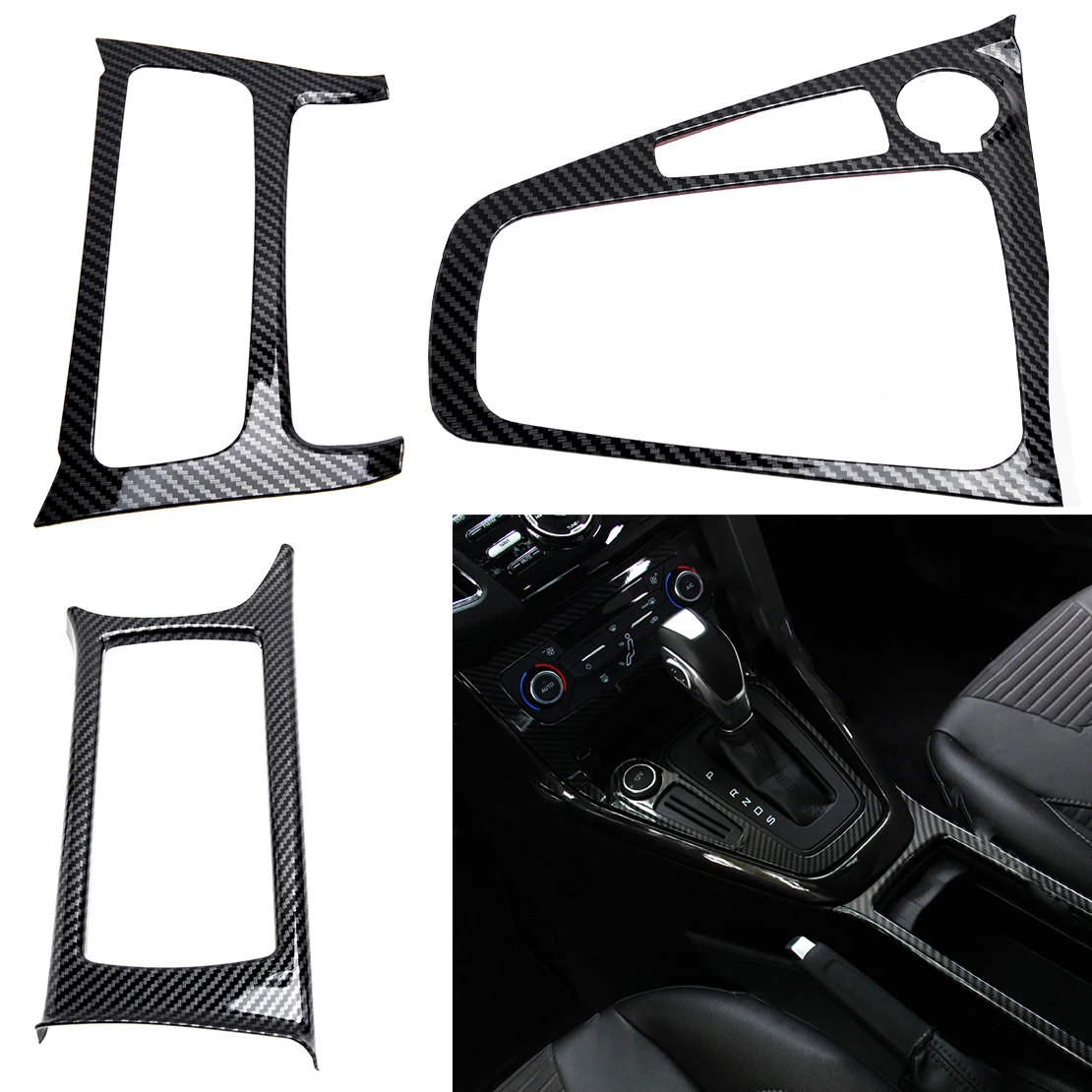 

Держатель чашки переключения передач переключатель переменного тока панель накладка подходит для Ford Focus 2015-2018 LHD