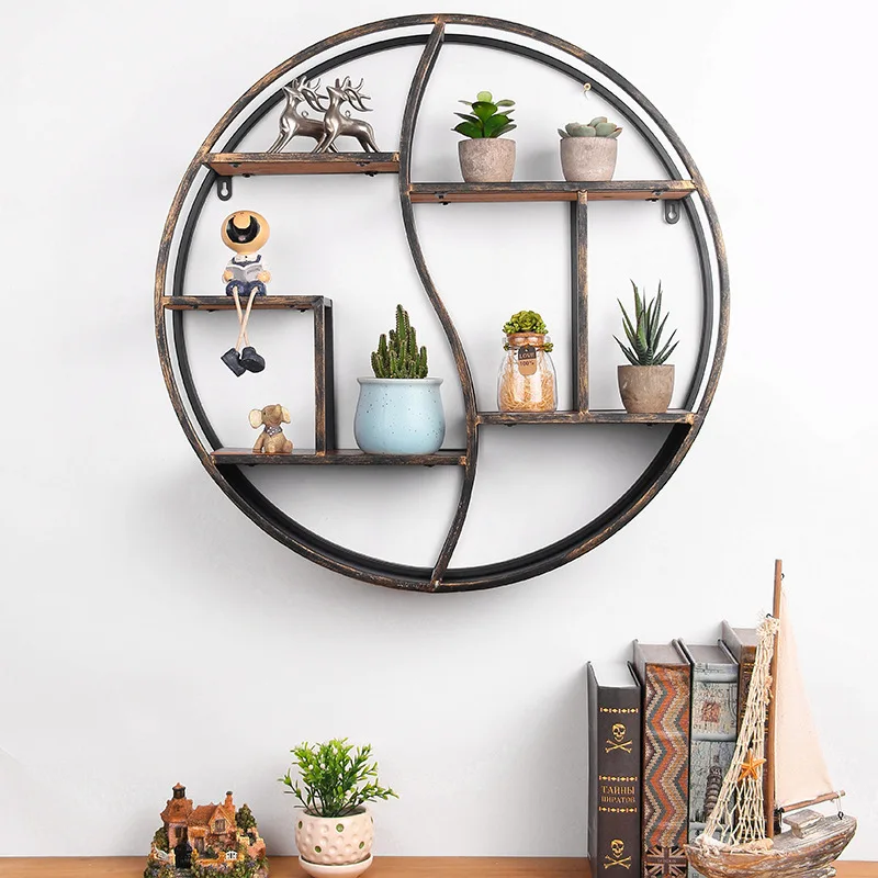 Industrial Wind Retro Creative Wrought Iron Restaurant Wall Wall Decoration Pendant Tea Shop Wall Rack Wall Hanging
