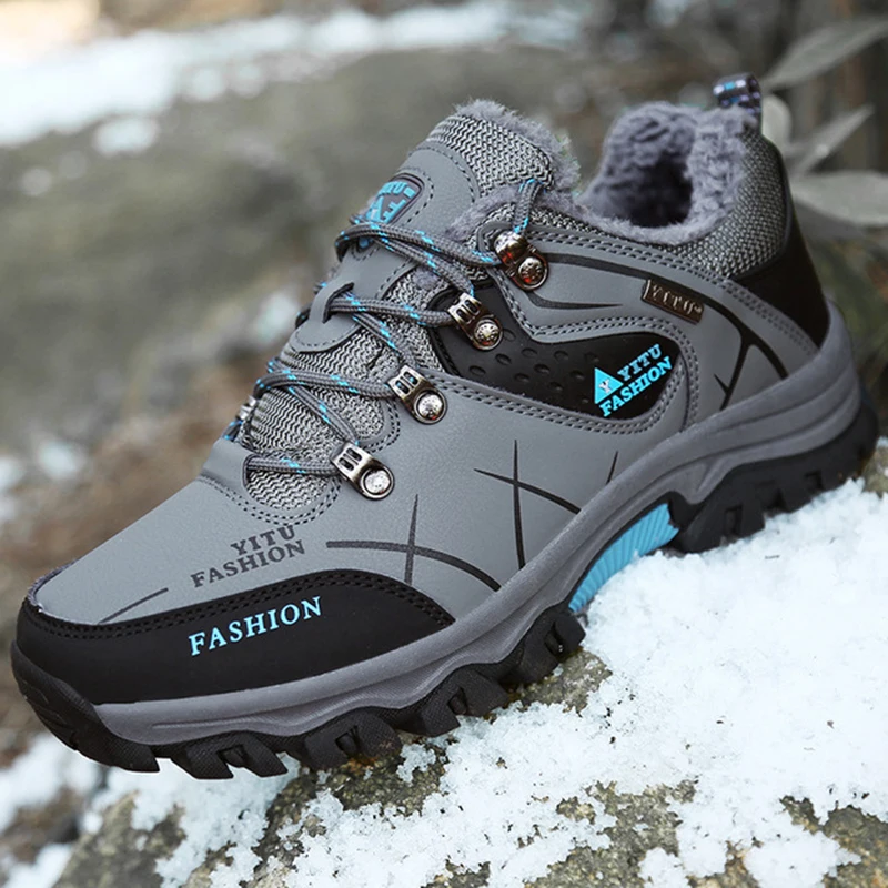 SHUJIN; мужские ботинки; теплые зимние ботинки; ботильоны с мехом; плюшевая Мужская дышащая обувь; уличные походные ботинки; Рабочая обувь