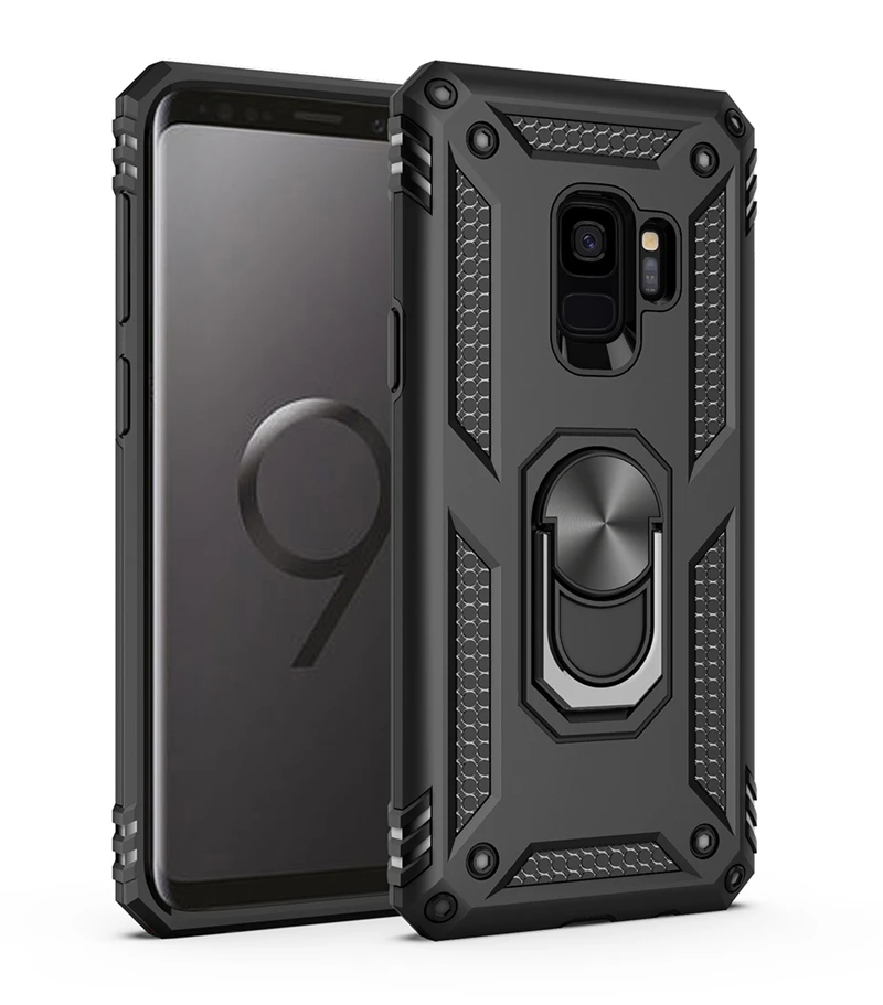 

Shockproof Armor Case For Samsung Galaxy S9 Plus S8 Car Ring Holder Stand Hard Back Cover For Samsung S9Plus Case S8Plus S 9 8