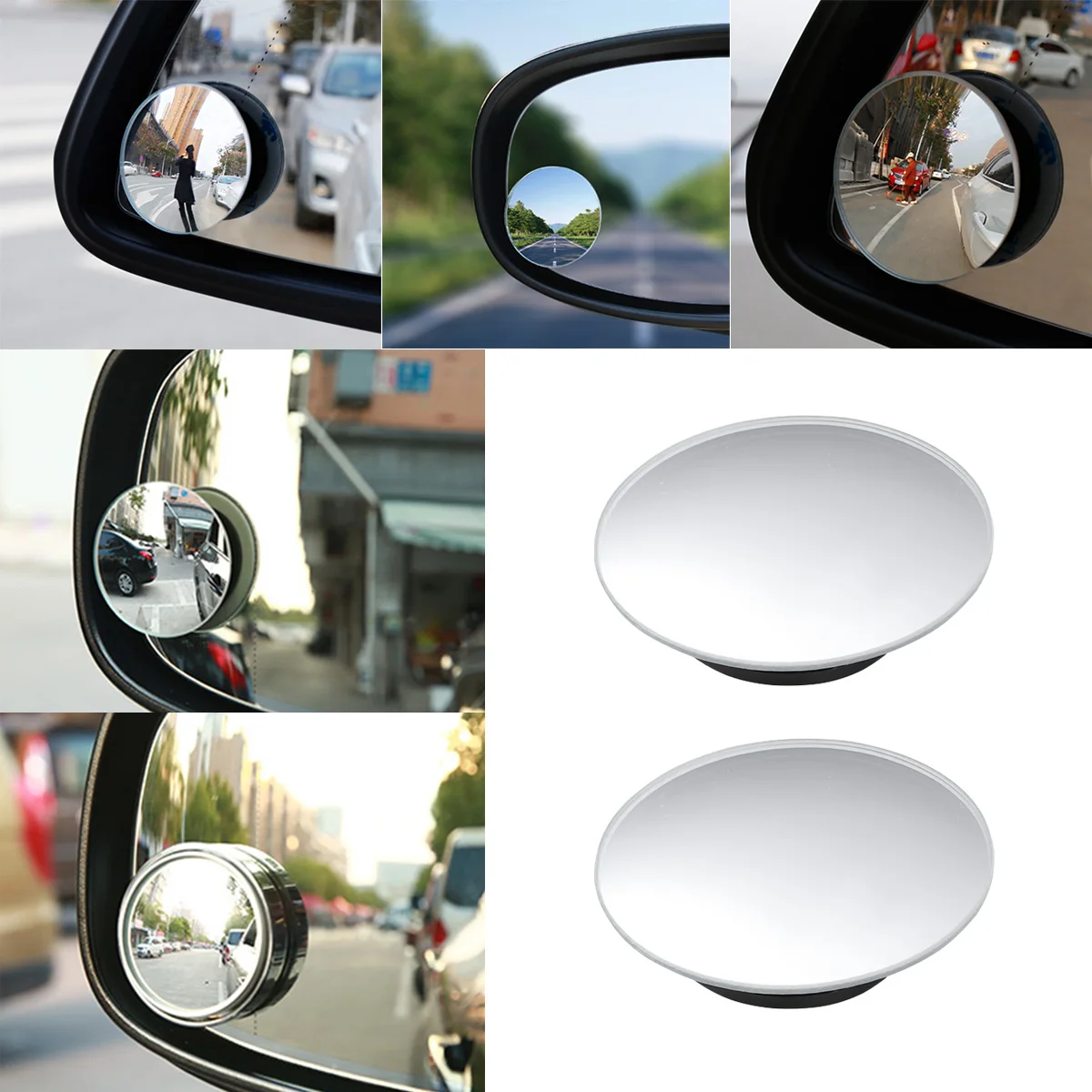 1 Pair Auto 360 Wide Angle Round Convex Mirror Car Vehicle Side