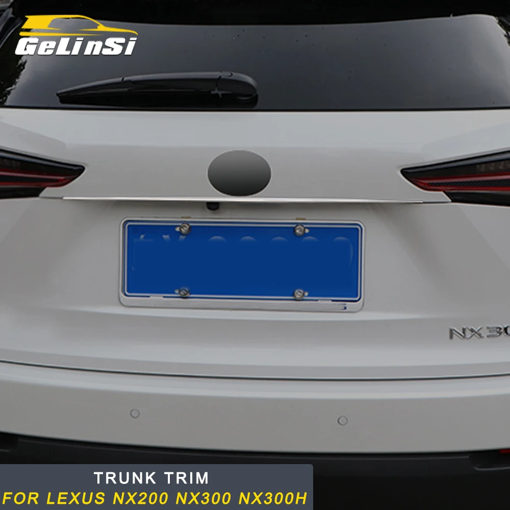 

Gelinsi For LEXUS NX200 NX300 NX300h 2018 2019 Car Styling Rear Trunk Decoration Cover Trim Sticker Chrome Exterior Accessories