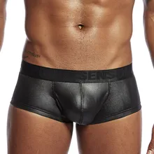 Мизинец сенсон, мужские боксеры, нижнее белье, u-образный выпуклый мешочек, сексуальные мужские трусы, мужские трусы, мужские трусы из синтетической кожи