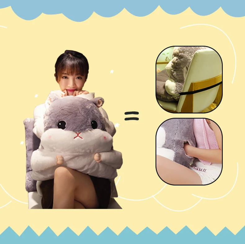 Home Decor Cartoon Cushion Hand Warmer Throws on Sofa Bed Office Travel Cushion Blankets Birthday Gifts Cute Hold Pillow Blanket