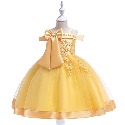 Детские вечерние платья в рождественском стиле; элегантное платье принцессы для девочек; Детские платья для девочек; костюм; свадебное платье для девочек - Цвет: L5081 yellow