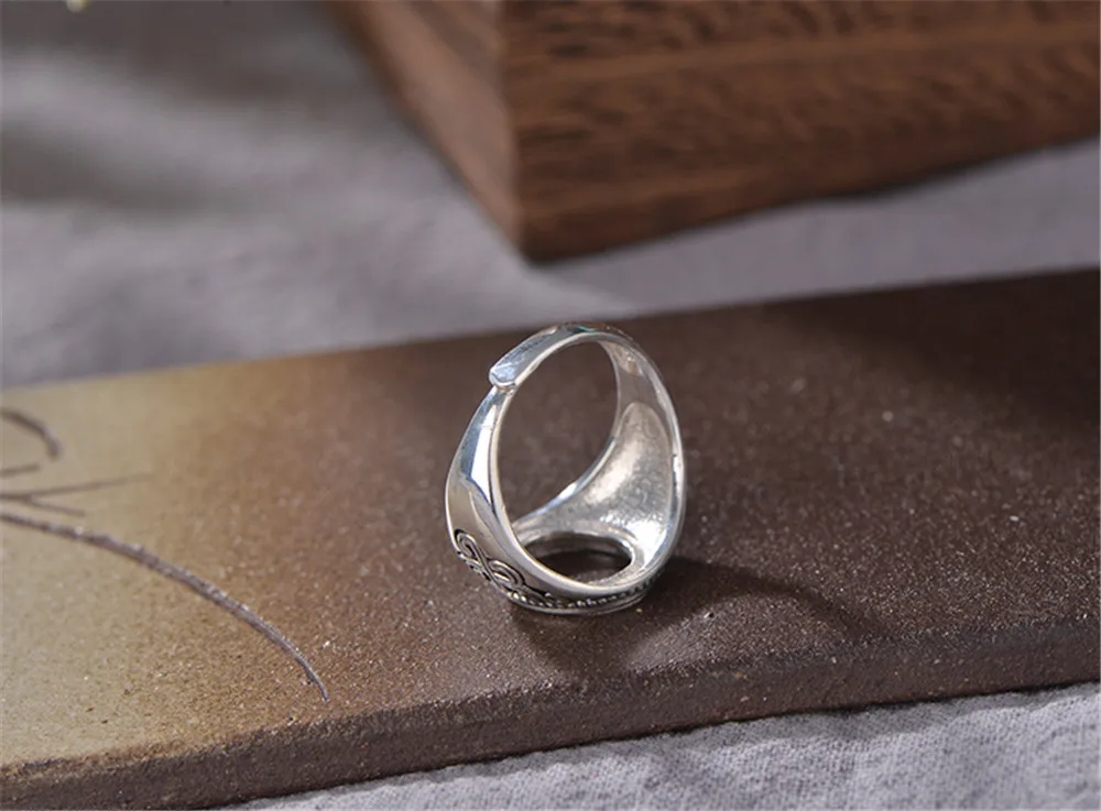 Ring Blank (10x12mm Oval Blank) Adjustable Thai Sterling Silver Ring Base Oval Cabochon Ring Setting R1000B