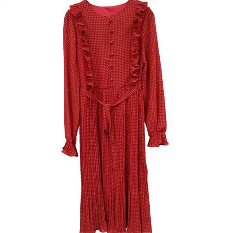 2019 осеннее Новое Женское Элегантное Длинное Повседневное платье с круглым