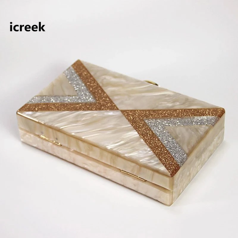 Lady messenger bags brand wallet elegant stylish sequins patchwork shoulder bag casual Geometric evening bag mini Vintage Clutch