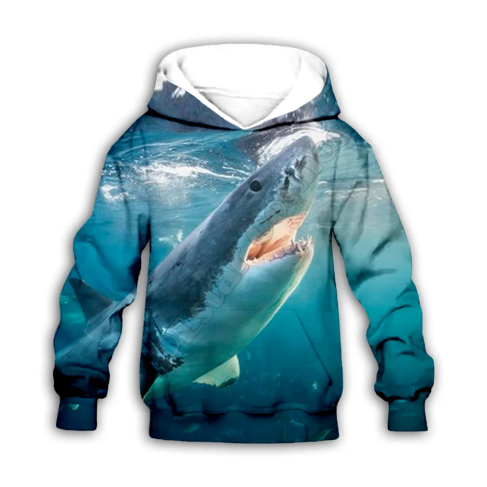 Худи с 3d принтом акулы семейный костюм футболка пуловер на молнии Детский