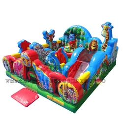 Customized Inflatable Amusement Park Bounce House Animal World Popular Design Trampoline Inflatable Slide For Kids