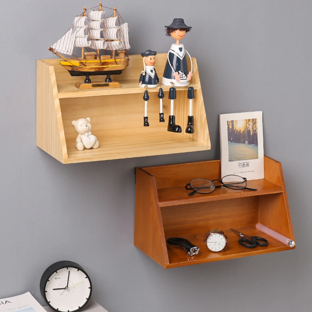 Двухслойный деревянный настенный держатель в стиле ретро 1 шт. настенная