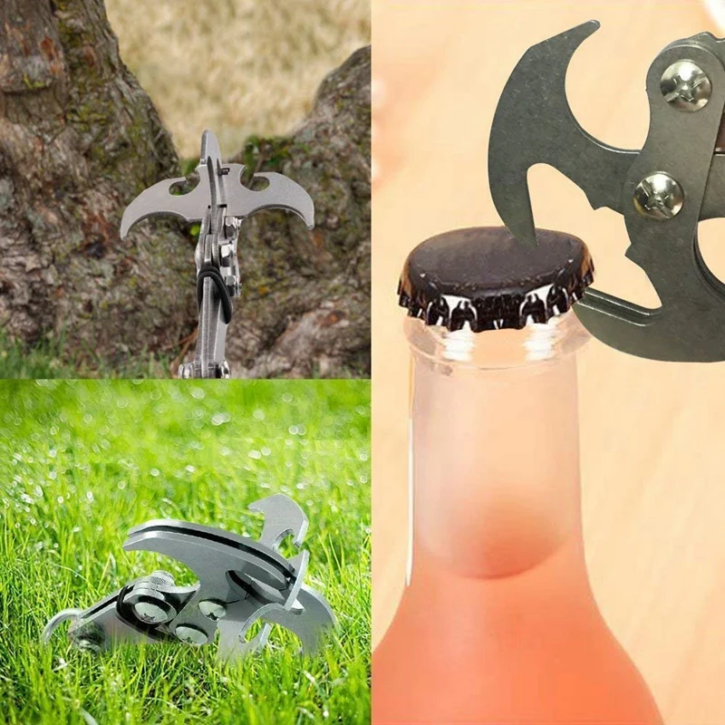 

Performance Survival Hook Grappling Folding Climbing Fishing Tail Stainless Steel Gravity Hook Claw Carabiner For Outdoor Life