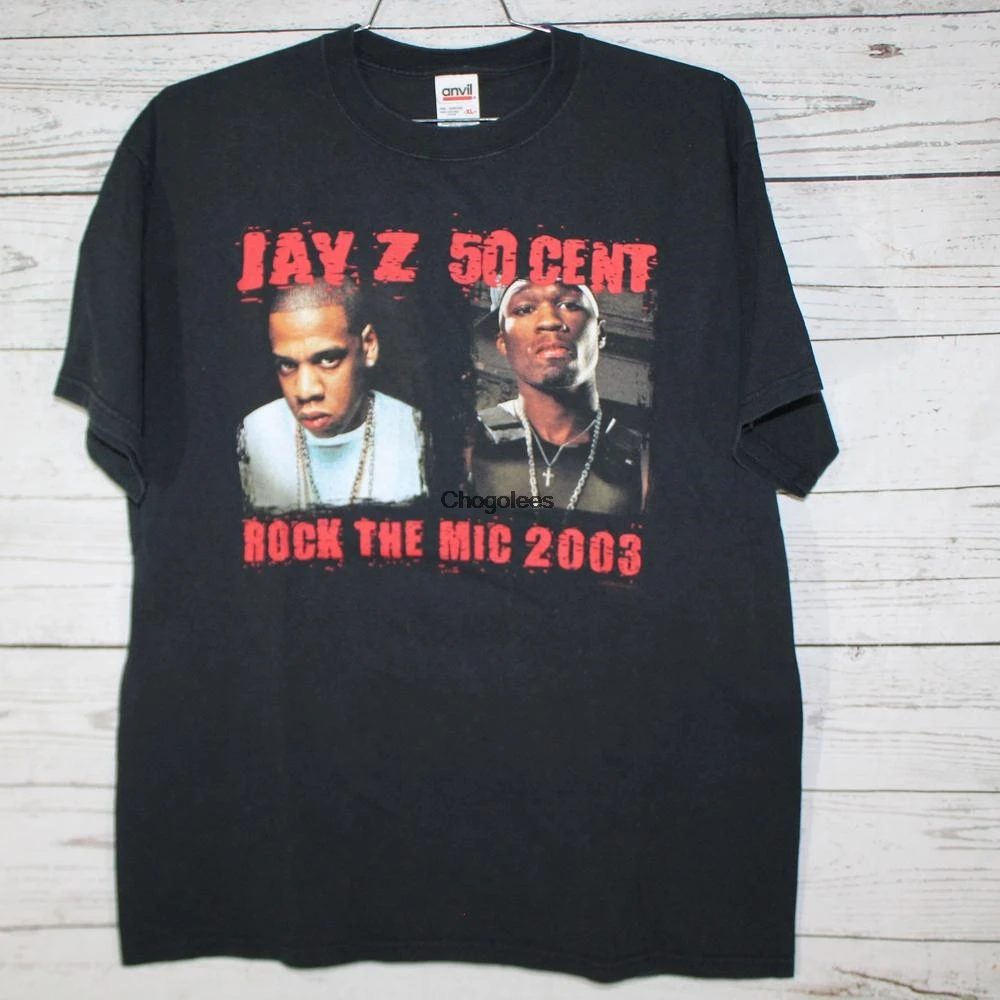 れています JAY-Z 50CENT ROCK THE MIC 2003 Tシャツ 匿名発送の通販