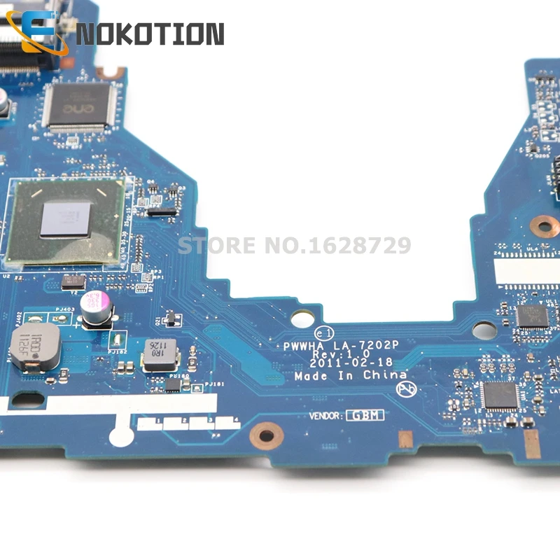 NOKOTION K000124370 LA-7202P материнская плата для ноутбука toshiba satellite C660 HM65 GMA HD3000 DDR3