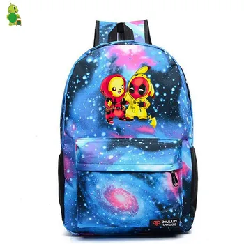 

Pokemon Pikachu Deadpool Backpack Mochila Feminina School Bags for Teenage Girls Travel Bagpack Galaxy Women Men Laptop Backpack