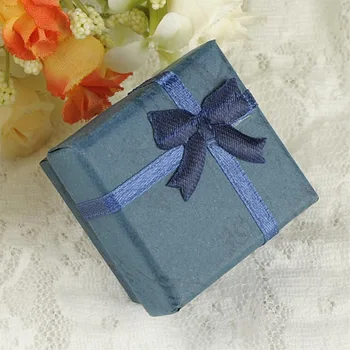 

sale 10 color Fashion Ribbon Jewelry Box, Multi colors Ring Boxes, Earrings/Pendant Box 4*4*3 Display Packaging Gift Box