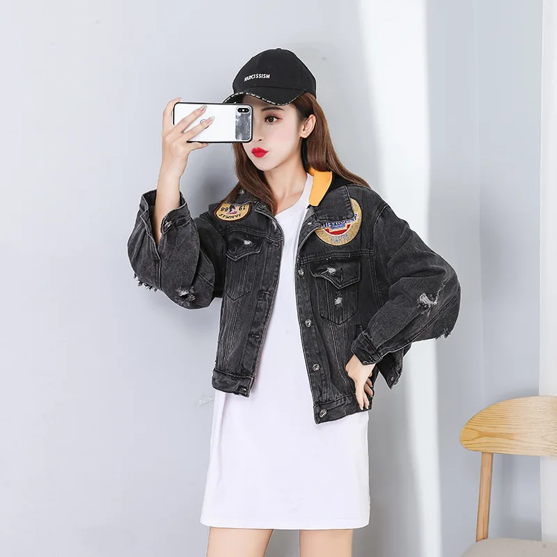 

Autumn And Winter New Style CEC Western Style Jeans Coat Women's Short Loose-Fit Korean-style INS Super Fire Popular Coat