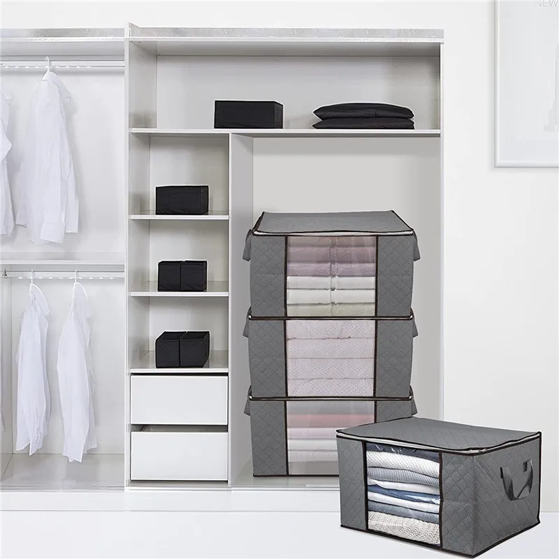 Storage Organize Moisture-Proof Dustproof Storages Non-Woven Quilt Large Capacity Organizes Mobile Clothes Bed Bottom Bag 3