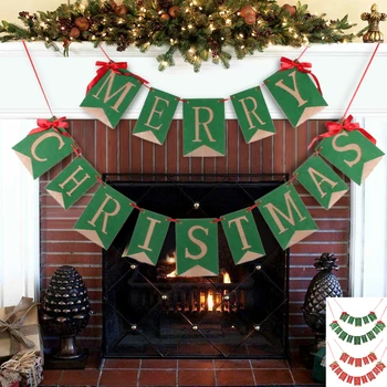 

Burlap Merry Christmas Banner Christmas Burlap Banner Christmas Holiday Home