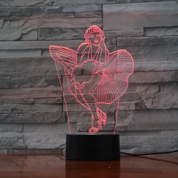 

Celebrity Marilyn Monroe 3d Led Night Light Lamp Dress Figure Touch Sensor Light Home Decoration Birthday Gift App Control