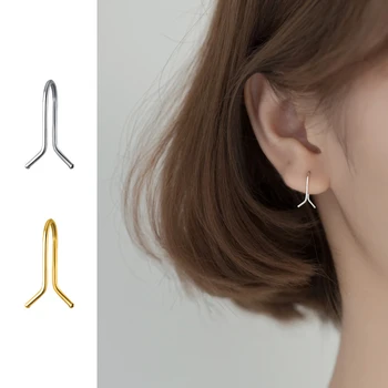 

Modian Minimalist Geometric Lilne U Shape Anti-Allergy 925 Sterling Silver Stud Earring for Women Party Fine Jewelry Accessories