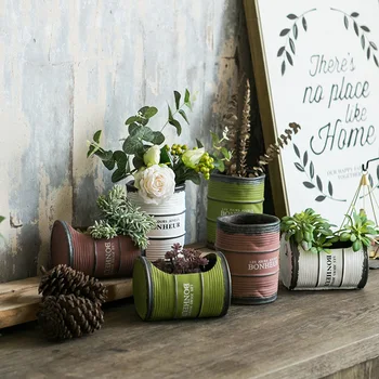 

INS Northern European-Style Creative Cement Flowerpot Circle Simple Living Room Decoration Indoor Bonsai Decorations Vase-Grow i