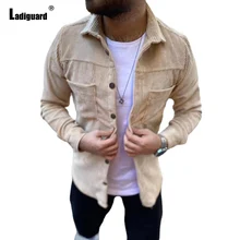 

Plus Size Men Elegant Leisure Casual Blouse Long Sleeve Corduroy Tops Masculina Camisa Shirt blusas Homme Ropa Mens Khaki Shirts