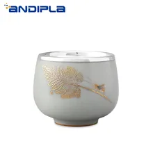 999 Чистое серебро чайная чашка ручной работы керамическая Серебряная маленькая чайная чаша китайский чайный набор кунг-фу Мастер чашки чайная посуда для напитков коллекция