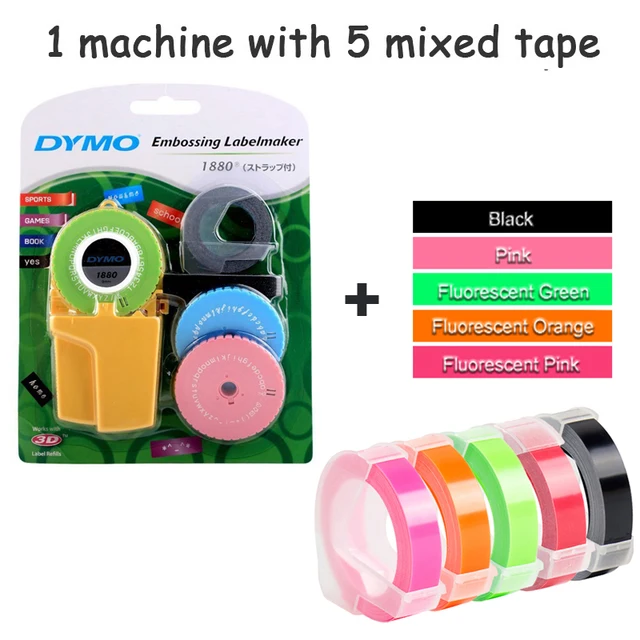 Dymo 1880 Embossing Manual Label Printer with 3D Embossing tape plastic label for Dymo label maker machine Manual Typewriter machine with tapes