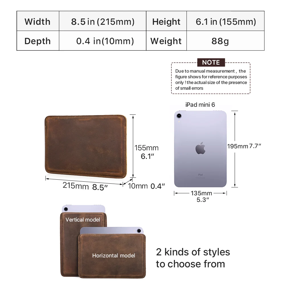 Couro Genuíno Escudo Protetor para Ipad Mini 8.3 Polegada Case 2023 Funda Ipad Mini 7.9 Polegada Galaxy Tab Capa de Manga - Imagem 2