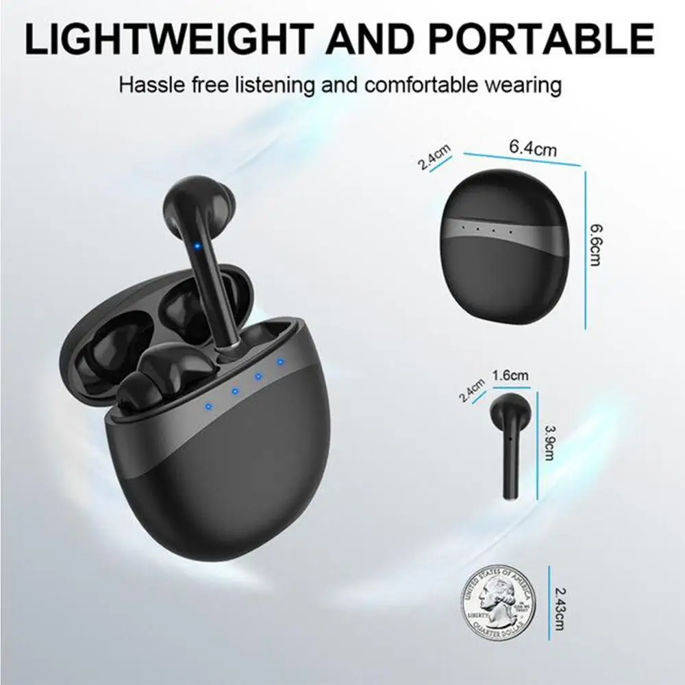 Bluetooth 5 0 Touch Control Wireless Earbuds TWS Stereo Headphones Built in Mic 30 Hours Playtime Deep Bass Sports Earphone